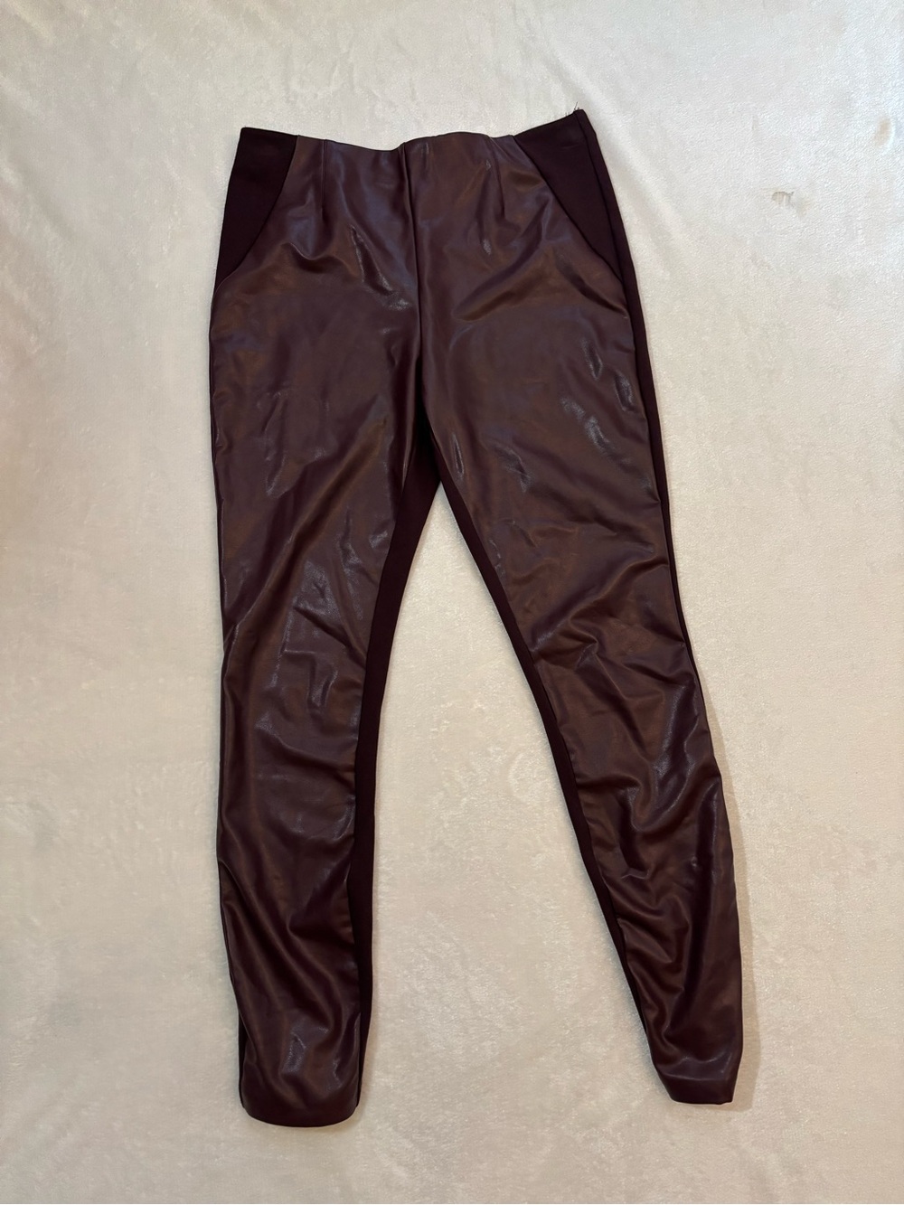 Ellen Tracy Dark Brown Faux Leather Leggings